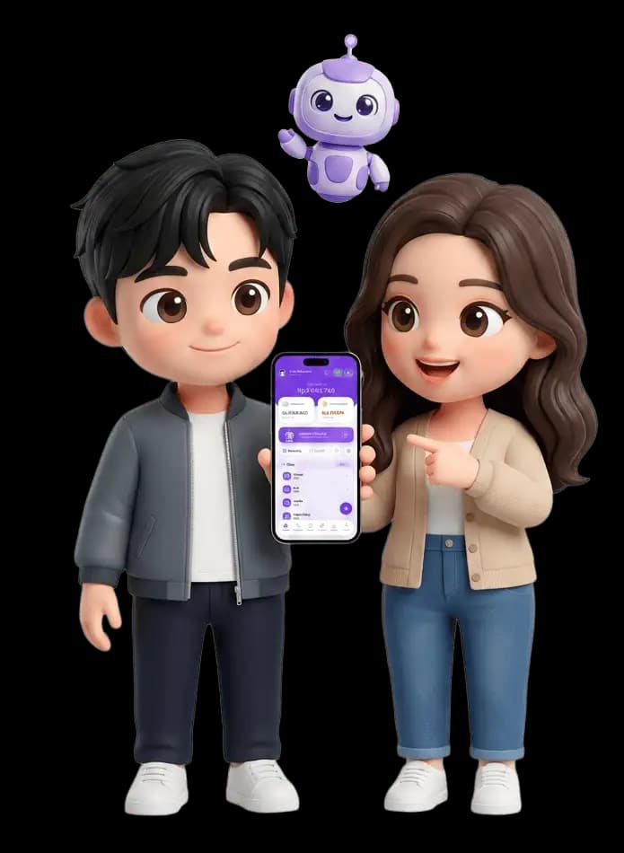 Happy couple managing finance
